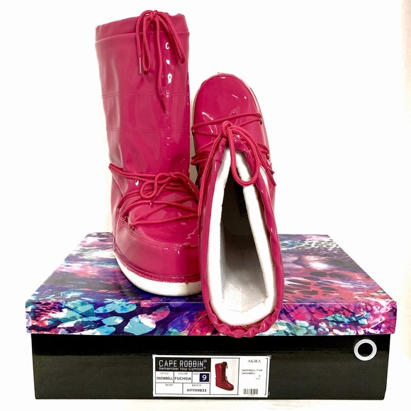 Cape Robbin Pink Snowbell Patent Cold Weather Boots - Size 9 - Picture 4 of 13